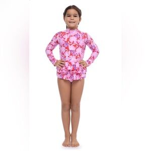 Coolibar Girl's Kailani Long Sleeve Swimsuit 2T NWT UPF 50+